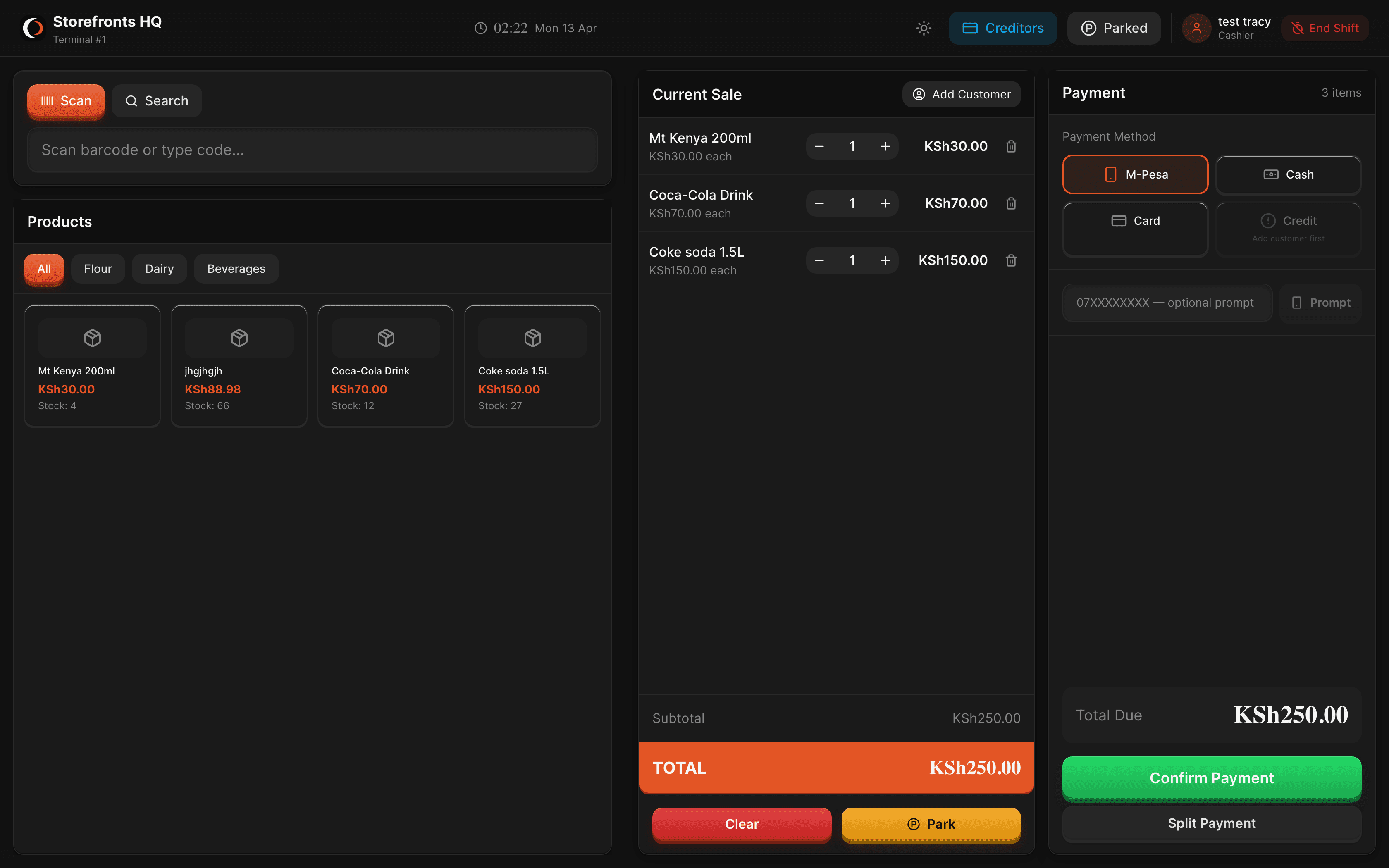 Storefronts POS cashier till